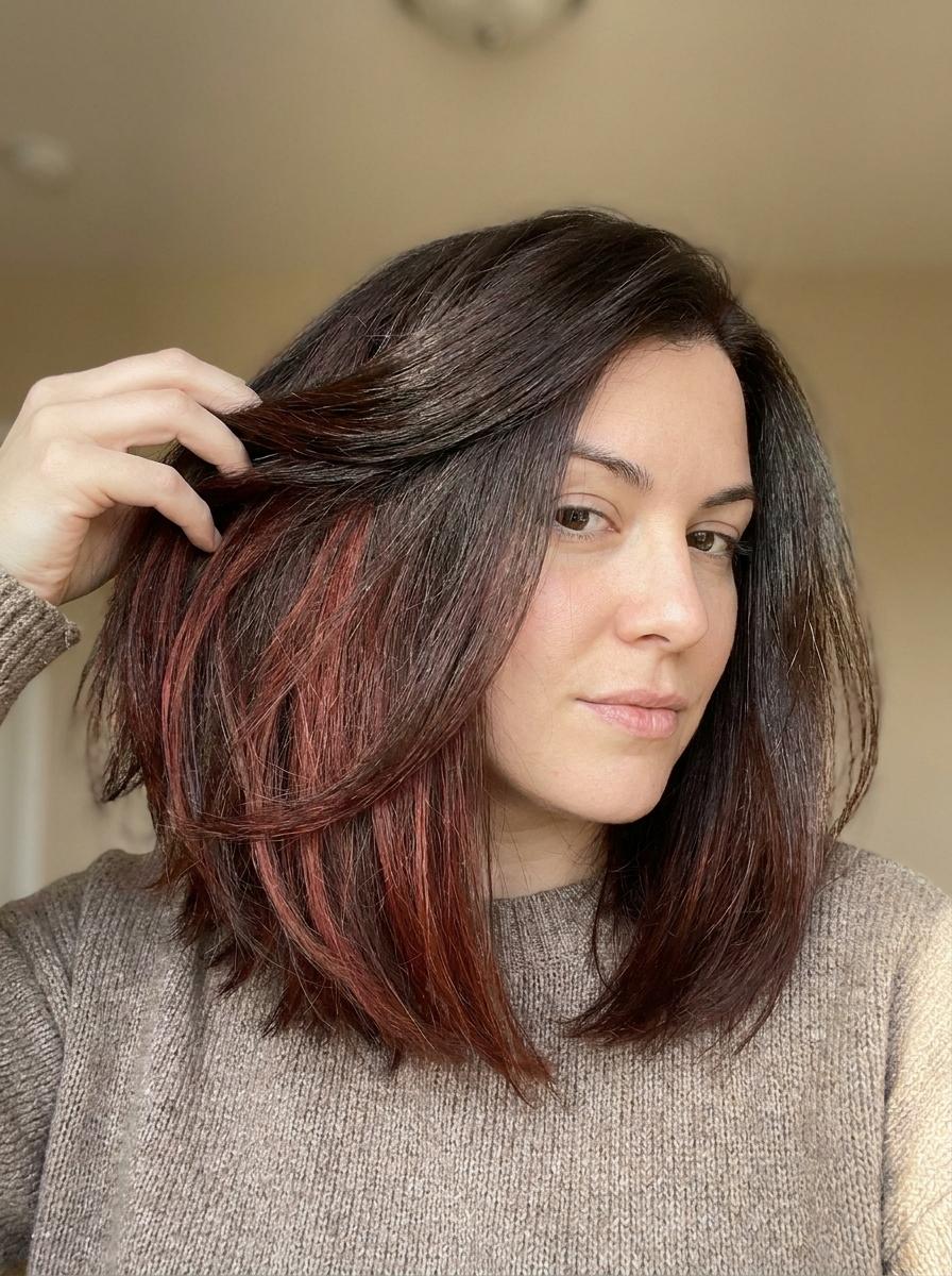Rotes Peekaboo Hair - Peekaboo Hair Idee